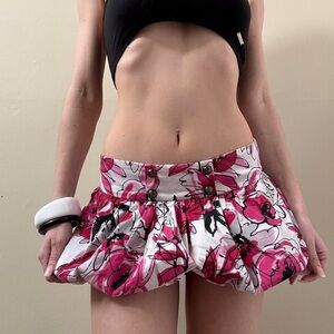 Y2K floral bubble mini skirt
